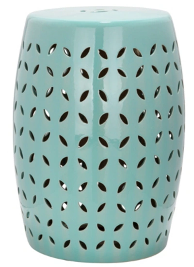 Safavieh Lattice Petal Garden Stool In Light Blue