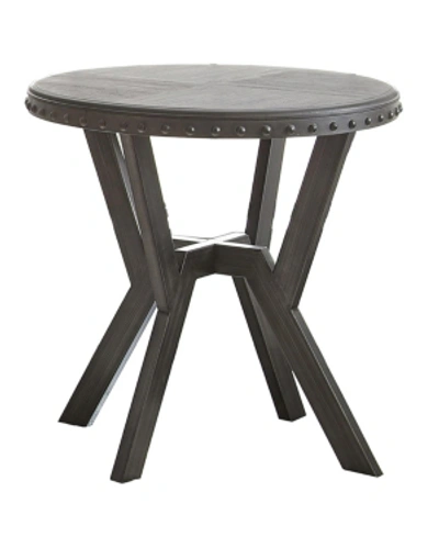 Furniture Aure Round End Table In Med Gray