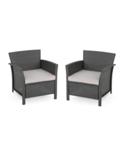 Noble House St. Lucia Outdoor Club Chair (set Of 2) In Grey