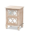 FURNITURE FURNITURE CELIA FRENCH RUSTIC QUATREFOIL MIRRORED NIGHTSTAND