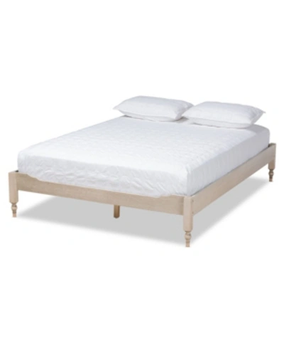 Furniture Laure French Bohemian King Size Bed Frame In White