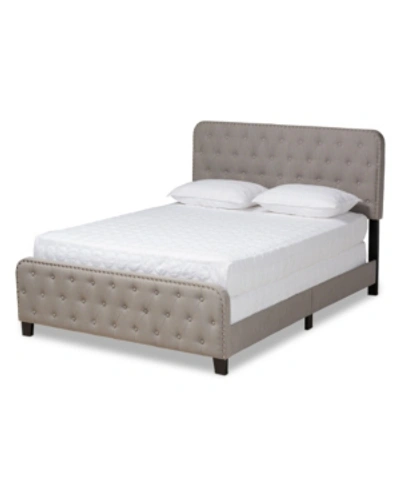Furniture Annalisa Modern Button Tufted Full Size Panel Bed In Gray