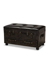 Furniture Callum Modern Transitional Upholstered 2 Drawer Storage Trunk Ottoman In Brown
