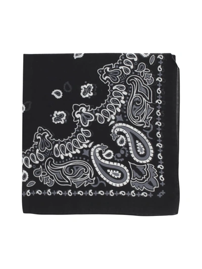 Destin Surl Bandana Cotton Scarf 60x60 In Bianco Nero