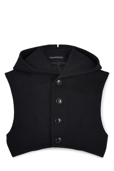 Pre-owned Yohji Yamamoto Black Wool Hooded Vest