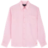 Vilebrequin Caroubis Solid Shirt In Linen In Pink