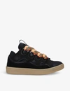 Lanvin Black Suede Calf Leather Sneakers In Black