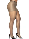 Hanes Curves Plus Size Silky Sheer Control Top Pantyhose In Nude