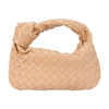 Bottega Veneta Mini Bv Jodie Intrecciato Leather Bag In Sandalwood-gold