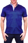 MACEOO MOZARTWINDOW BLUE BUTTON-DOWN POLO,202001020011