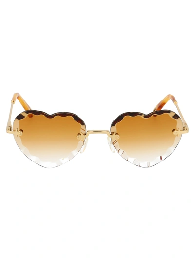 Chloé Ce150s Sunglasses In 837 Gold Gradient Orange