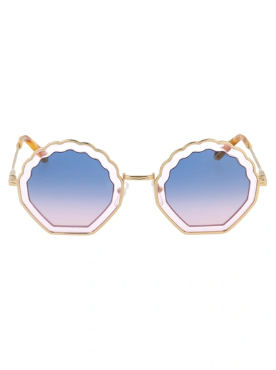 Chloé Ce147s Sunglasses In 833 Gold Light Pink