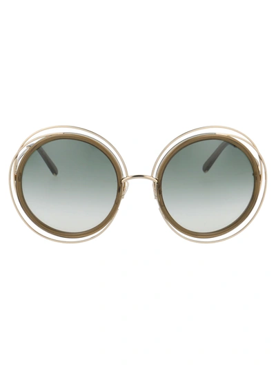 Chloé Ce120s Sunglasses In 750 Gold Khaki