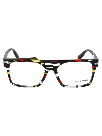 Alain Mikli Lac Glasses In 2 Red Yellow Stained Glass/black