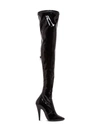 SAINT LAURENT PATENT LEATHER AYLAH OVER THE KNEE BOOTS,11566803