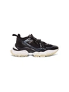 MONCLER SNEAKERS IN BLACK LEATHER AND MESH,4M7094002SG5998