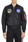 Alpha Industries Nasa Embroidered Bomber Jacket In Nero