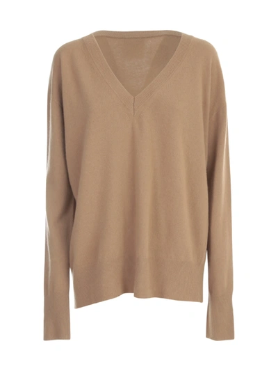 Semicouture Caroline V Neck Jumper In Neutrals