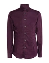 Grey Daniele Alessandrini Shirts In Deep Purple