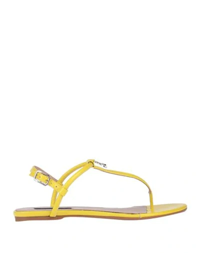 Patrizia Pepe Toe Strap Sandals In Yellow