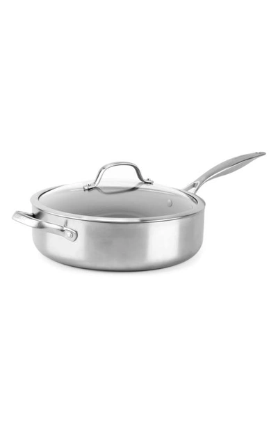 Greenpan Venice Pro 5-quart Stainless Steel Ceramic Nonstick Saute Pan With Lid In Grey