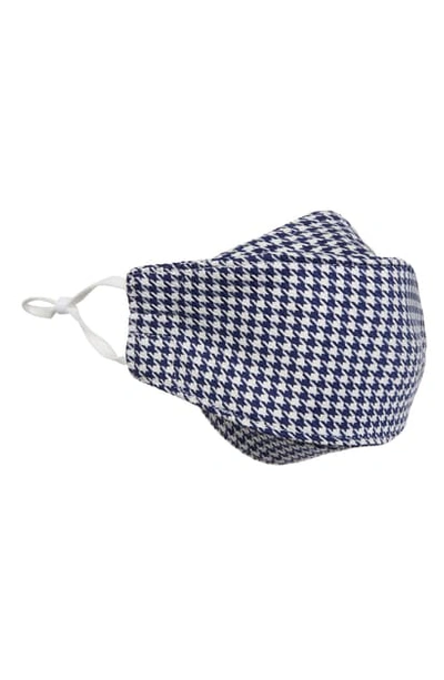 Hickey Freeman Houndstooth Mask & Filter Set In Blue