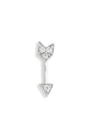 Maria Tash Diamond Arrow Single Stud Earring In Rose Gold