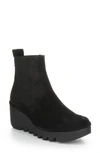 Fly London Fly Long Bagu Wedge Chelsea Boot In Black Suede