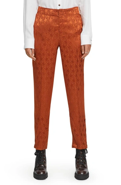 Scotch & Soda Tailored Pants With Paisley Print In Cinnamon