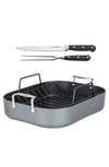 Viking Hard Anodized Nonstick Roasting Pan With Carving Set In Anodized