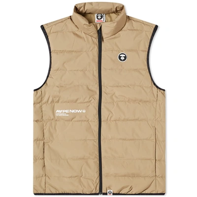 Aape By A Bathing Ape Aape Logo Light Down Vest In Neutrals