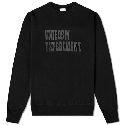 Uniform Experiment Panel Sleeve Wide Crew Sweat In Black Uniform Experiment Panel Sleeve Wide Crew Sweat In Black