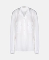Stella Mccartney Collarless Shirt In Pure White