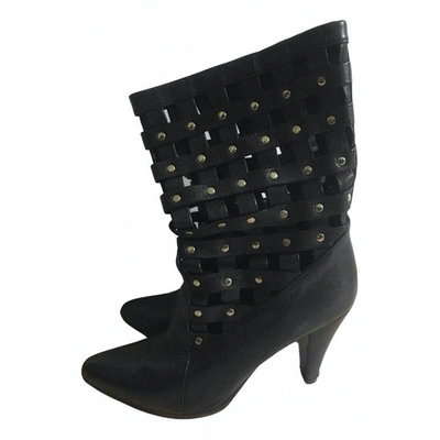 Pre-owned By Malene Birger Leather Ankle Boots In Black