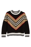 BURBERRY KIDS' ICON STRIPE WOOL BLEND PULLOVER,8031387