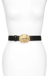 MOSCHINO MADE IN HEAVEN BUCKLE LEATHER BELT,A8038 8008 0555