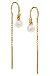 AJOA IMITATION PEARL DROP THREADER EARRINGS,UO38758GWP