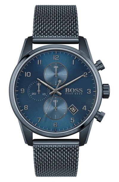 HUGO BOSS SKYMASTER CHRONOGRAPH MESH STRAP WATCH, 44MM,1513836