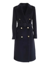 TAGLIATORE JOLE/C DOUBLE-BREASTED COAT IN BLUE