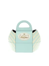 Moschino Cake Box Small Bag In Light Blue And Yellow In Light Blue