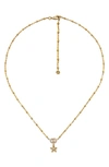 Gucci Flora 18k Gold Diamond Flower Necklace W/ Micro Pearls In Yellow Gold