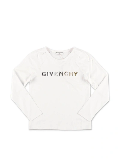 Givenchy Kids' Embroidered Logo Cotton Jersey T-shirt In White