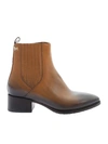 TOMMY HILFIGER POINTED ANKLE BOOT IN CAMEL COLOR