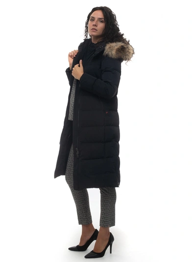 Woolrich W's Luxury Cypress Coat Long Jacket Black Polyester Woman