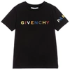 Givenchy Boy's Multicolor Text Short-sleeve Logo T-shirt, Size 12-14 In Black