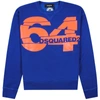 Dsquared2 64 Graphic Print Sweatshirt Colour: Blue