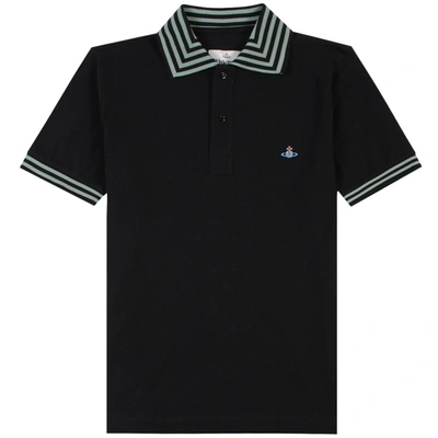 Vivienne Westwood Multi Stripe Polo In Black