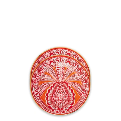 La Doublej Dessert Plates Set Of 2 In Orange