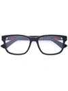 Gucci Web Trim Rectangle Glasses In Black