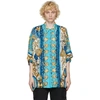 MOSCHINO BLUE VISCOSE GRAPHIC SHORT SLEEVE SHIRT